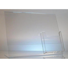 Load image into Gallery viewer, Acrylic 11" x 8-1/2" Slanted Sign Holder with 4x9 Tri-Fold Brochure Holder
