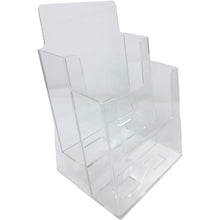 Load image into Gallery viewer, Clear Acrylic 2-Tier 6&quot; x 9&quot; Bi-Fold Brochure Holder