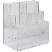 Load image into Gallery viewer, Clear Acrylic 3-Tier, 6-Pocket 4&quot; x 9&quot; Tri-Fold Brochure Holder