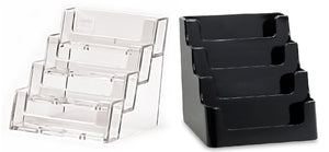 Acrylic 4-Pocket Countertop Business Card Holders