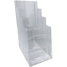 Load image into Gallery viewer, Clear Acrylic 4-Tier 4&quot; x 9&quot; Tri-Fold Brochure Holder