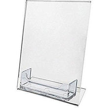 Load image into Gallery viewer, Acrylic 5" x 7" Slanted Sign Holder with Business Card Holder