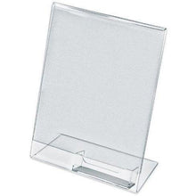 Load image into Gallery viewer, Acrylic 8-1/2" x 11" Slanted Sign Holder with Business Card Holder