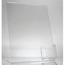 Load image into Gallery viewer, Acrylic 8-1/2" x 11" Slanted Sign Holder with Vertical Business Card Holder