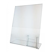 Load image into Gallery viewer, Acrylic 8-1/2&quot; x 11&quot; Slanted Sign Holder with Vertical Business Card Holder