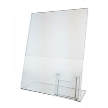 Load image into Gallery viewer, Acrylic 8-1/2" x 11" Slanted Sign Holder with Vertical Business Card Holder