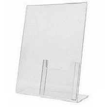 Load image into Gallery viewer, Acrylic 8-1/2" x 11" Slanted Sign Holder with 4x9 Tri-Fold Brochure Holder