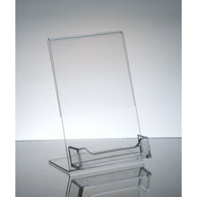 Load image into Gallery viewer, Acrylic 4&quot; x 6&quot; Slanted Sign Holder with Business Card Holder