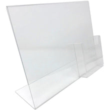 Load image into Gallery viewer, Acrylic 11" x 8-1/2" Slanted Sign Holder with 4x9 Tri-Fold Brochure Holder