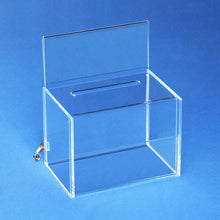 Load image into Gallery viewer, Clear Acrylic Donation Box with Sign Holder