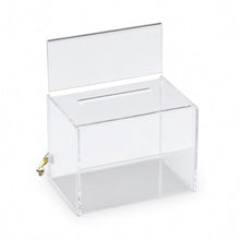 Load image into Gallery viewer, Clear Acrylic Donation Box with Sign Holder