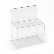 Load image into Gallery viewer, Clear Acrylic Donation Box with Sign Holder