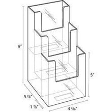 Load image into Gallery viewer, Clear 3-Tier 4" x 9" Tri-Fold Brochure Holder