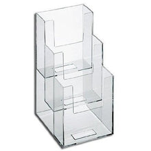 Load image into Gallery viewer, Clear 3-Tier 4" x 9" Tri-Fold Brochure Holder