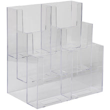 Load image into Gallery viewer, Clear 3-Tier, 6-Pocket 4" x 9" Tri-Fold Brochure Holder