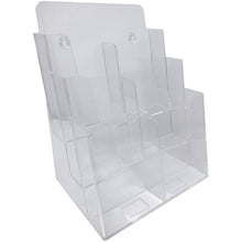 Load image into Gallery viewer, Clear 3-Tier 8.5" x 11" Full-Page or 4" x 9" Tri-Fold Convertible Brochure Holder