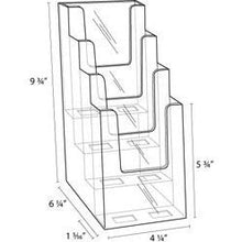 Load image into Gallery viewer, Clear 4-Tier 4" x 9" Tri-Fold Brochure Holder