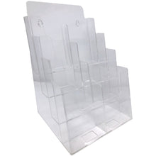 Load image into Gallery viewer, Clear 4-Tier 8.5" x 11" Tri-Fold Brochure Holder