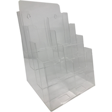 Load image into Gallery viewer, Clear 4-Tier 8.5" x 11" Tri-Fold Brochure Holder