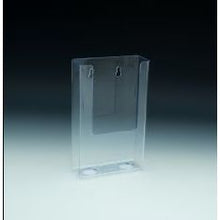 Load image into Gallery viewer, Clear Wall Mount Brochure Holder for 4 x 9 Tri-Fold Brochures with Rounded Corners