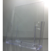 Load image into Gallery viewer, Clear 8.5" x 11" Countertop Brochure Holder with Business Card Holder