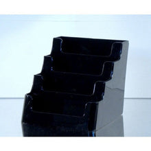 Load image into Gallery viewer, Black Acrylic 4-Pocket "deflect-o" Style Countertop Business Card Holder