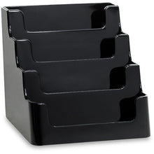 Load image into Gallery viewer, Black Acrylic 4-Pocket "deflect-o" Style Countertop Business Card Holder