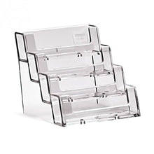 Load image into Gallery viewer, Clear Acrylic 4-Pocket "deflect-o" Style Countertop Business Card Holder