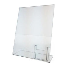Load image into Gallery viewer, Slanted 8-1/2" x 11" Sign Holder with Vertical Business Card Holder