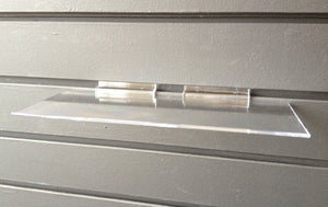 Clear Injection Molded Slatwall Shelves