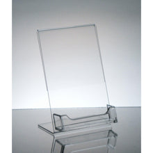 Load image into Gallery viewer, Slanted 4" x 6" Sign Holder with Business Card Holder