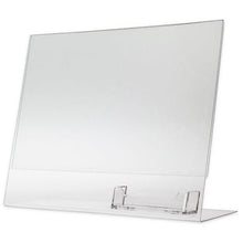 Load image into Gallery viewer, Acrylic 11&quot; x 8-1/2&quot; Slanted Sign Holder with Business Card Holder