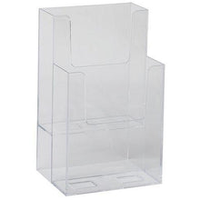Load image into Gallery viewer, Clear Acrylic 2-Tier 4&quot; x 9&quot; Tri-Fold Brochure Holder