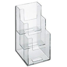 Load image into Gallery viewer, Clear Acrylic 3-Tier 4&quot; x 9&quot; Tri-Fold Brochure Holder