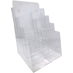 Clear Acrylic 4-Tier 8.5" x 11" Tri-Fold Brochure Holder
