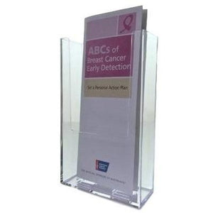 Clear Acrylic 4" x 9" Brochure Holder Countertop and Wall Mount Display