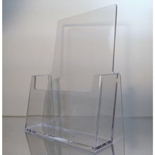 Load image into Gallery viewer, Clear Acrylic 5.5&quot; x 8.5&quot; Bi-Fold Countertop Brochure Holder