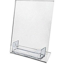 Load image into Gallery viewer, Acrylic 5&quot; x 7&quot; Slanted Sign Holder with Business Card Holder