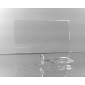 Acrylic 7" x 5" Slanted Sign Holder with Business Card Holder