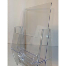 Load image into Gallery viewer, Clear Acrylic 8.5&quot; x 11&quot; Countertop Brochure Holder with Business Card Holder