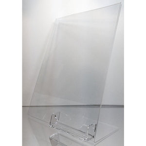 Acrylic 8" x 10" Slanted Sign Holder with Business Card Holder