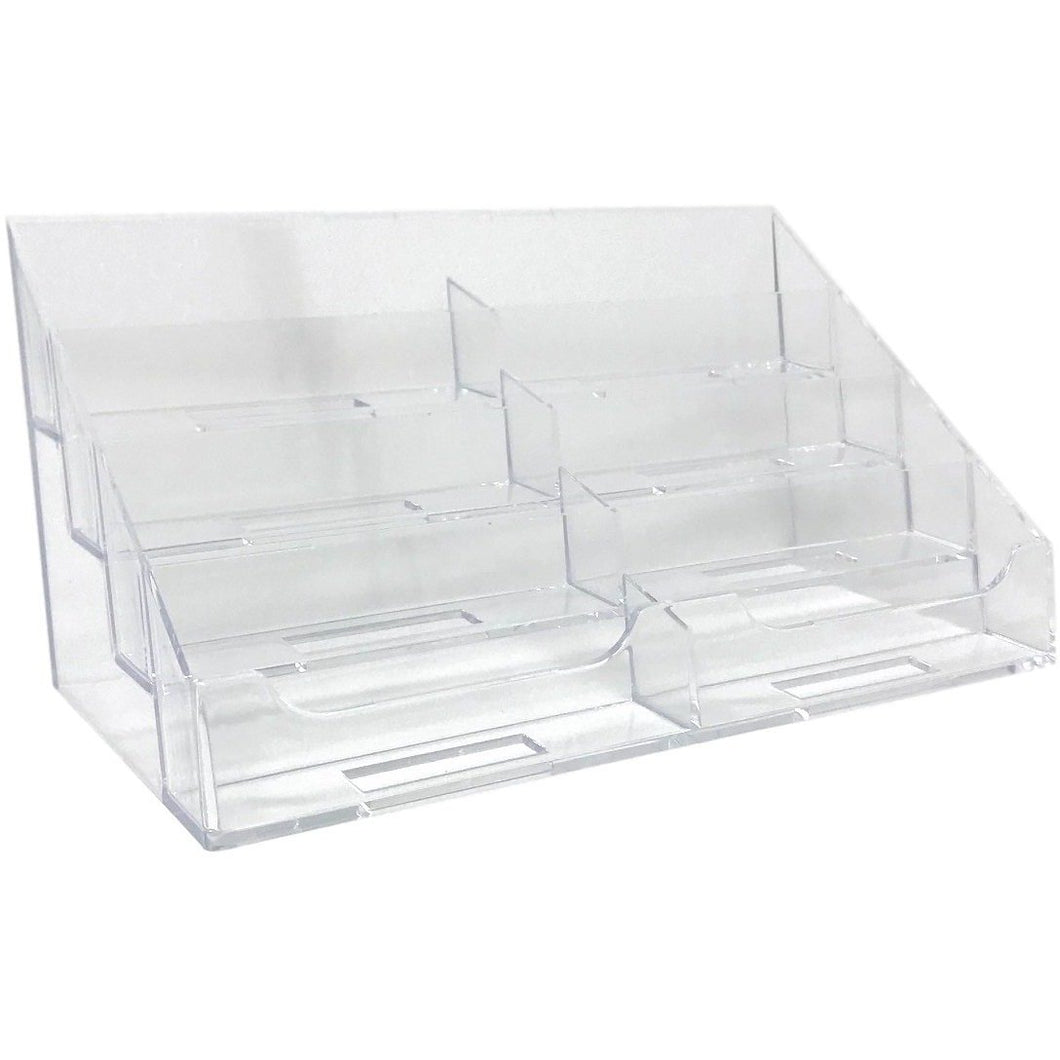 Clear Acrylic 8-Pocket Countertop Business Card Holder