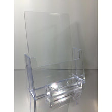 Load image into Gallery viewer, Clear Acrylic 5.5&quot; x 8.5&quot; Bi-Fold Countertop Brochure Holder with Business Card Holder