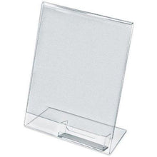 Load image into Gallery viewer, Acrylic 8&quot; x 10&quot; Slanted Sign Holder with Business Card Holder