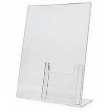 Load image into Gallery viewer, Acrylic 8-1/2&quot; x 11&quot; Slanted Sign Holder with 4x9 Tri-Fold Brochure Holder