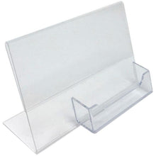 Load image into Gallery viewer, Acrylic 6&quot; x 4&quot; Slanted Sign Holder with Business Card Holder